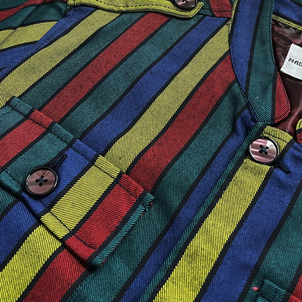 Madcap England Montagu 60s Psychedelic Stripe Hendrix Military Tunic Jacket Pocket Detail