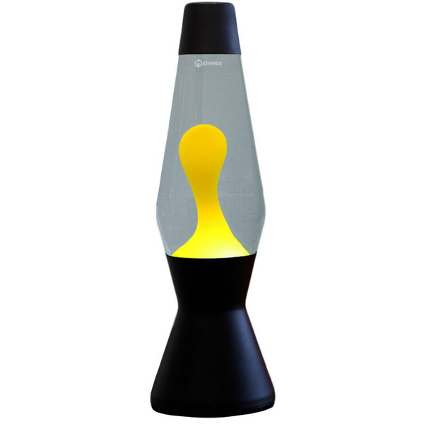 Mathmos Astro Black Retro Lava Lamp in Clear/Yellow - Made in England - Main View