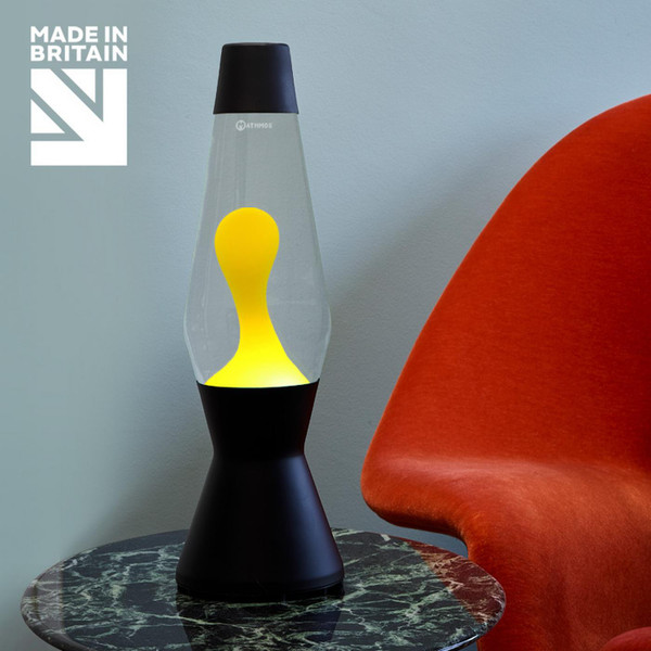 Mathmos Astro Black Retro Lava Lamp in Clear/Yellow - Main