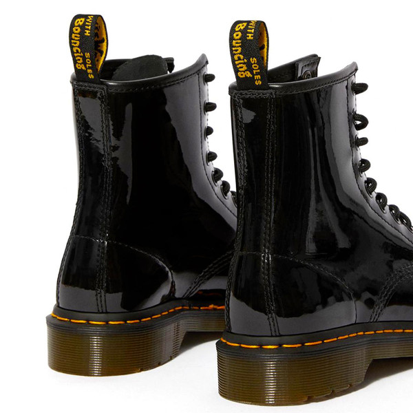 dr martens womens 1460 laced boots patent lamper black