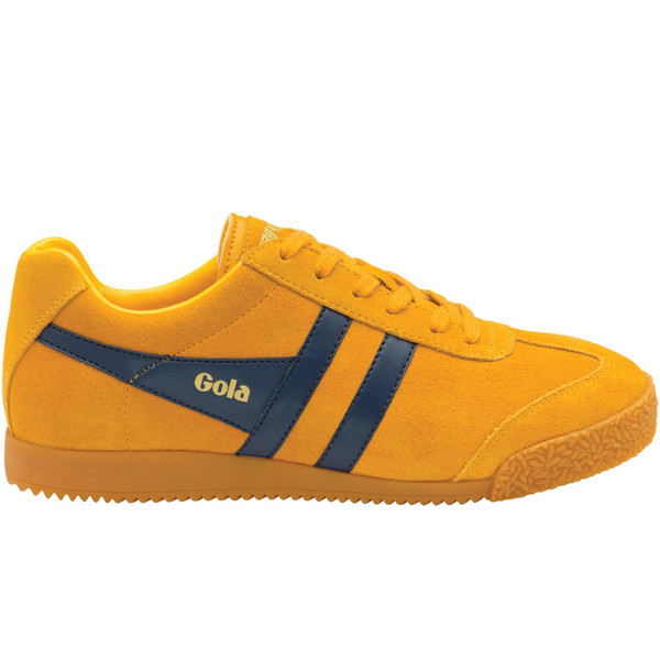 gola mens harrier suede trainers sun yellow navy
