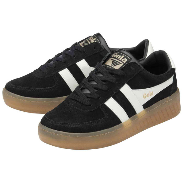 Gola Classics Women's Grandslam Suede Retro Trainers in Black and Off White CLA589BY