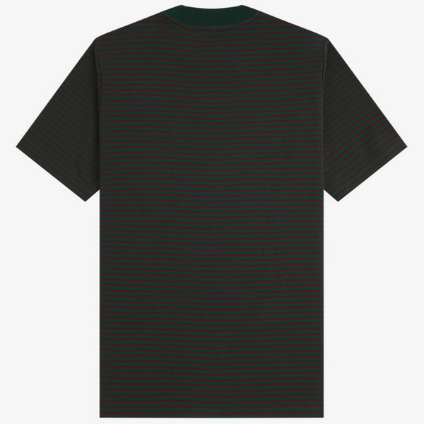 Fred Perry Retro Fine Stripe Heavyweight T-shirt in Grassroots M6581 30A - Back View
