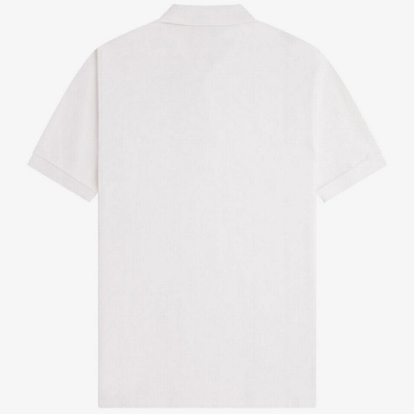 Fred Perry Zip Neck Mod Vertical Stripe Polo Shirt in Snow White M2419 129 - Back View