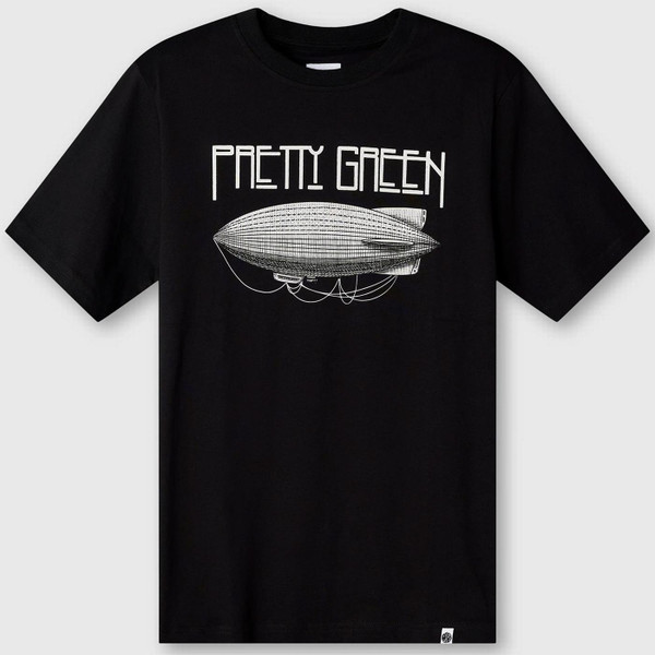 Pretty Green Zeppelin Retro 70s Led Zeppelin T-shirt in Black - Main View