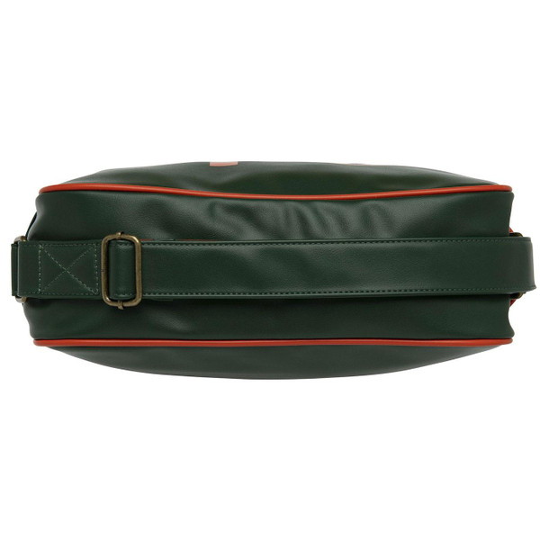 Redford Gola Classics Retro 1970s Shoulder Bag in Bottle Green and Deep Orange Photo from Above