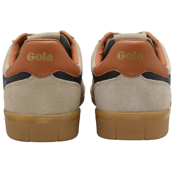 Gola Classics Men's Atlas Suede Trainers in Bone, Black, Moody Orange and Gum CMB870CB - Back View