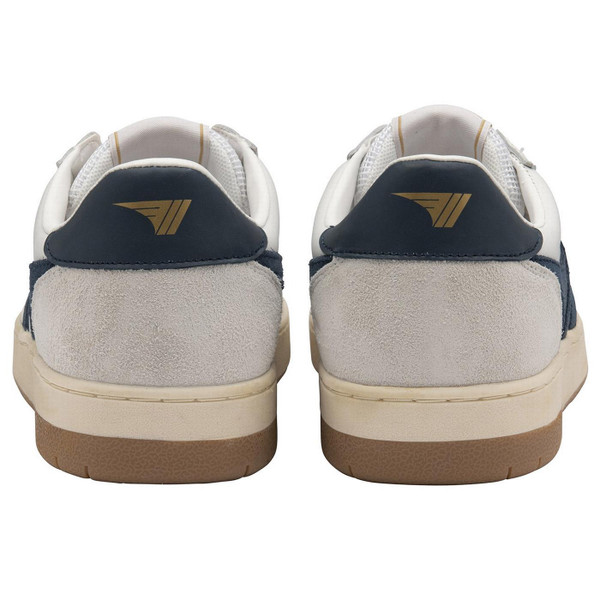 Gola Classics Hawk Men's Retro Trainers in White and Vintage Blue CMB336WH Back View