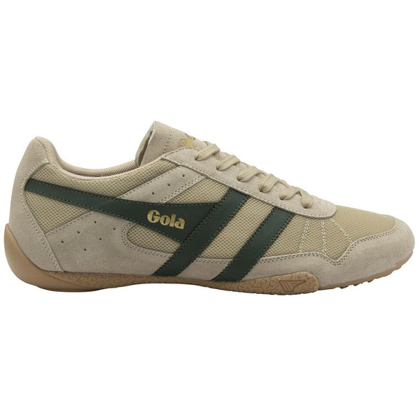 Gola Classics Men's Cascade Slim Sole Trainers in Bone, Dark Khaki and Gum CMB865CN - Side View