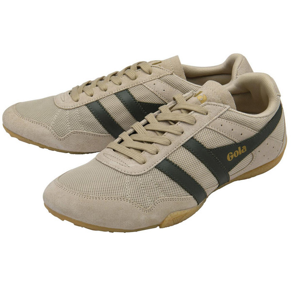 Gola Classics Men's Cascade Slim Sole Trainers in Bone, Dark Khaki and Gum CMB865CN - Front View