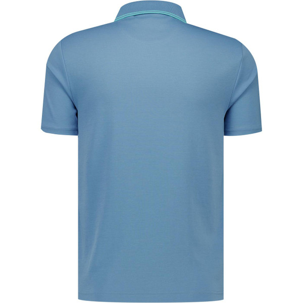 original penguin mens jacquard mixed vertical stripe jersey polo tshirt copen blue