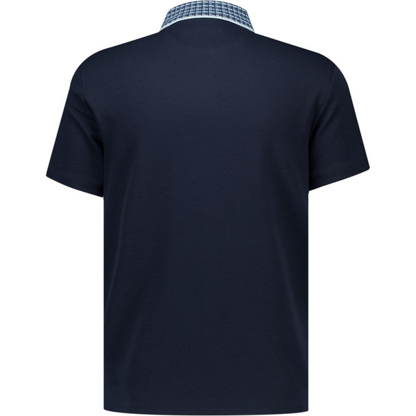 original penguin mens retro patterned contrast collar polo tshirt dark sapphire blue