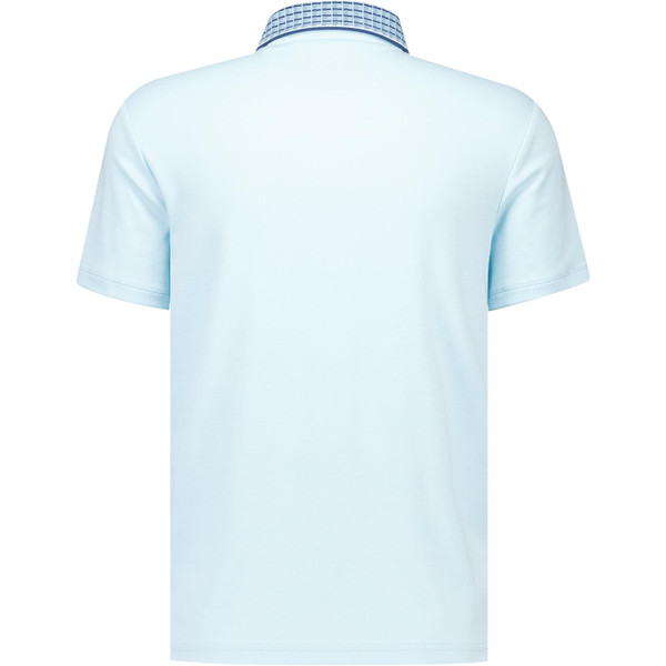 original penguin mens retro patterned contrast collar polo tshirt cool blue