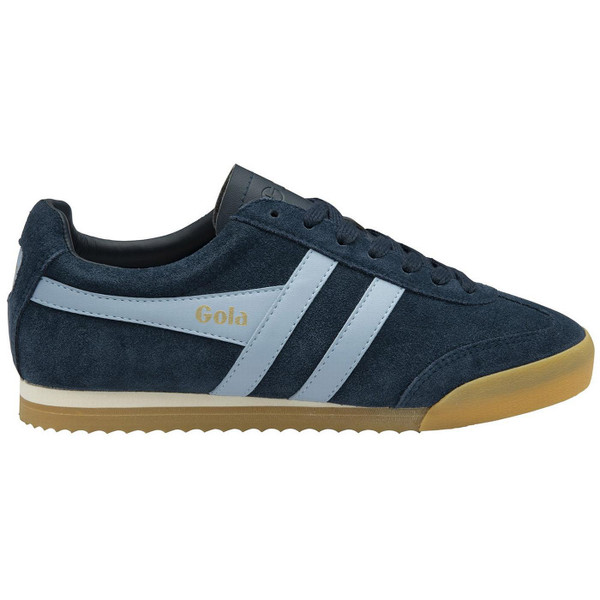 Gola Classics Women's Apollo Suede Retro Trainers in Navy and Air Blue CLB777EE Side View