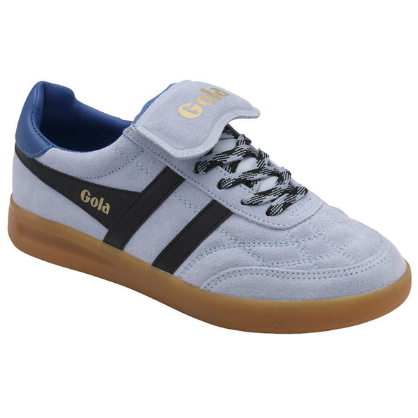 Gola Classics Stadia 86 Women's Suede Retro Football Trainers in Air Blue CLB787EB - Main View