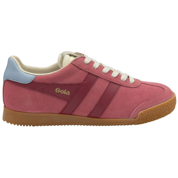 Gola Classics Elan Women's Retro Suede Trainers in Bubblegum CLB538KL - Side View