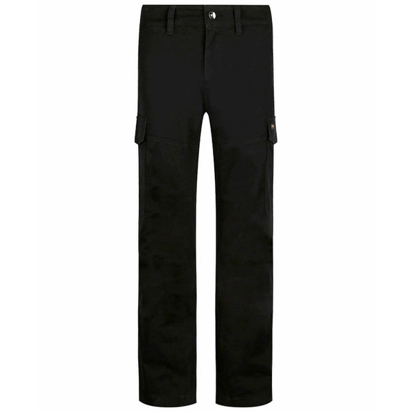 Luke Relaxed Panama Men's Cargo Trousers in Black M810450 Flat Lay Front View