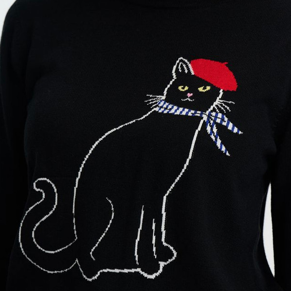 Knit design detail on Sugarhill Brighton French Kitty Rita Jumper in Black