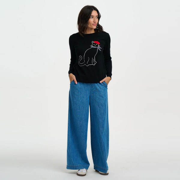 Full length photo of Sugarhill Brighton French Kitty Rita Jumper in Black