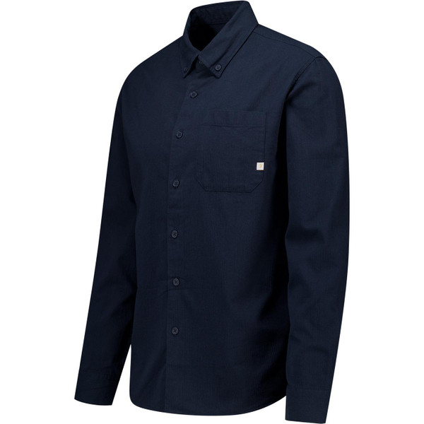 Farah Vintage Mens Netherton Bedford Cord Button Down Long Sleeve Shirt in True Navy