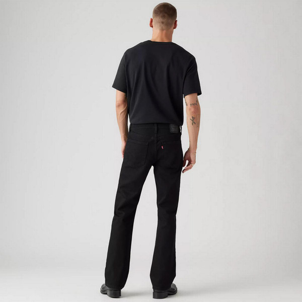 Model Wearing Levi's 527 Slim Bootcut Men's Denim Jeans in Native Cali Black 055270539 - Back View