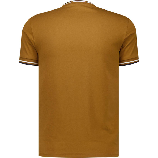 Fred Perry Mens M1588V V46 Twin Tipped T-Shirt in Dark Caramel
