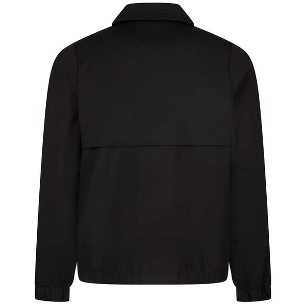 Luke Moonstone Men's Retro Zip Through Piped Sleeve Collared Sweatshirt in Black - Back