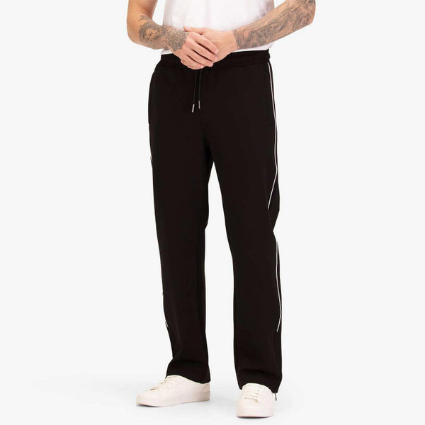 Luke 1977 Hematite Men's Retro Piping Trim Straight Leg Joggers in Black - Front