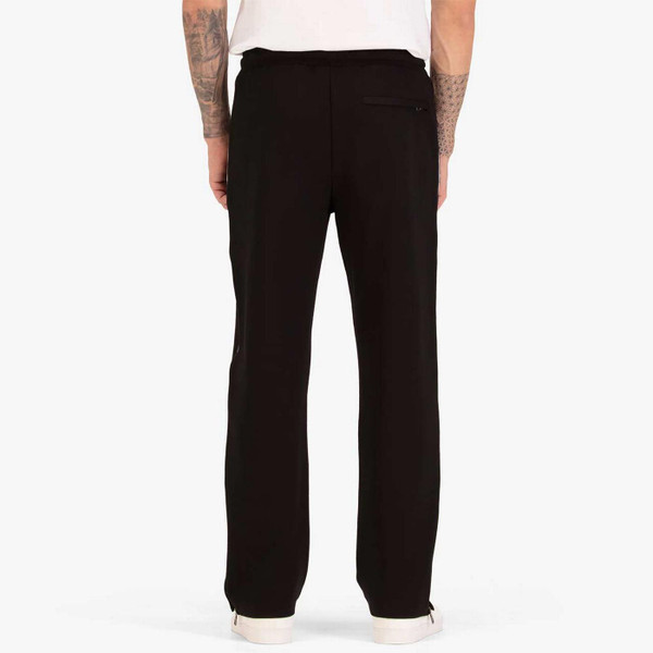 Luke 1977 Hematite Men's Retro Piping Trim Straight Leg Joggers in Black - Back