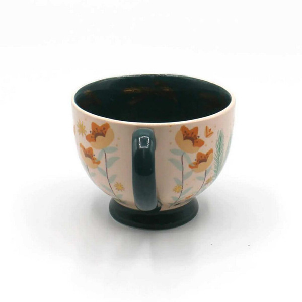 House of Disaster Secret Garden Rabbit Mug in Pink with Box - Retro Gift Ideas - Handle View