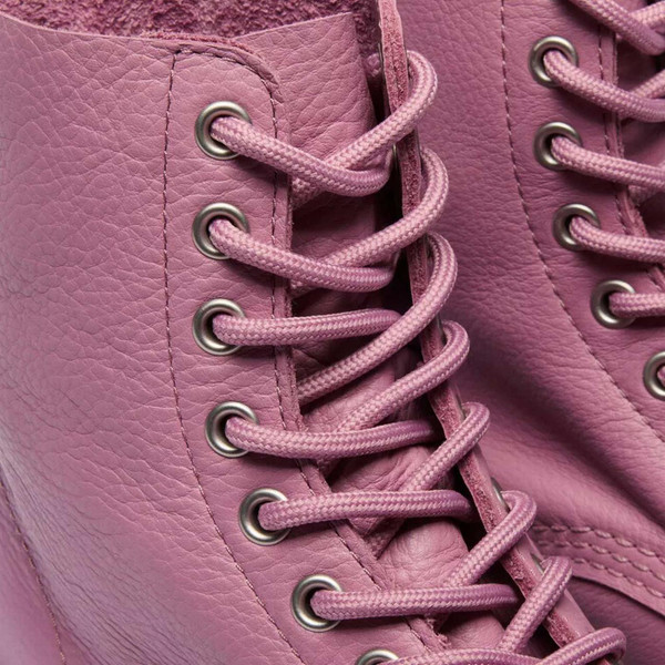 Dr Martens 1460 Women's Virginia Leather Boots in Dusty Rose Pink Laces View