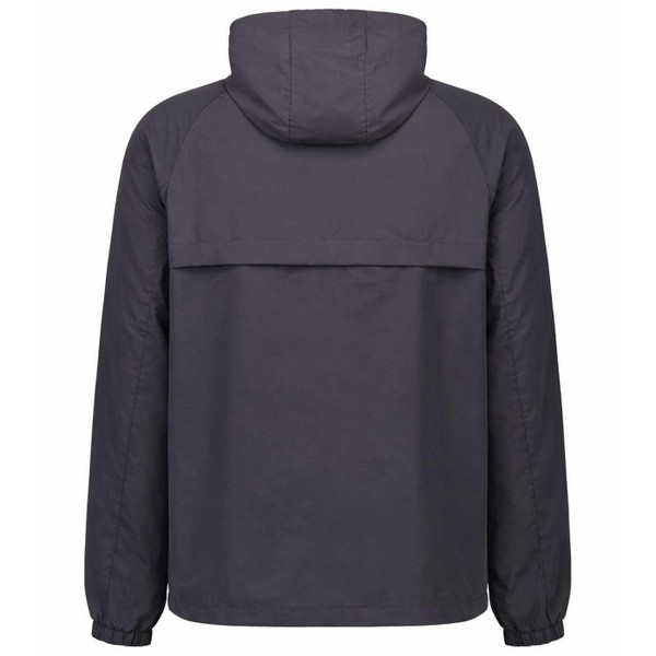 Fred Perry Men's Retro Hooded Shell Jacket in Anchor Grey - Back View