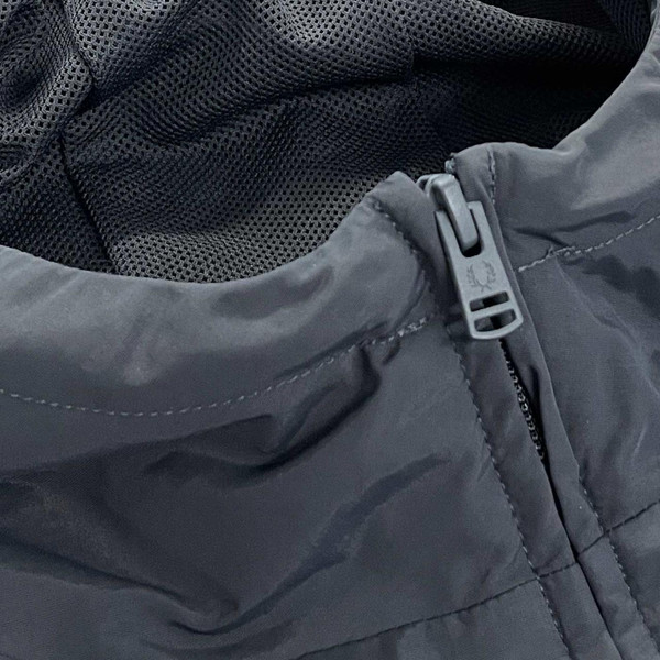 Fred Perry Men's Retro Hooded Shell Jacket in Anchor Grey - Hood Detail