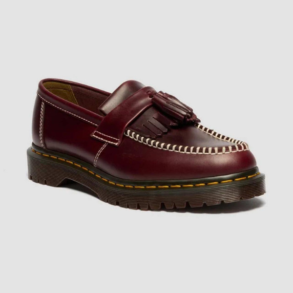 Dr Martens Adrian Tassel Loafer Shoes in Cherry Red - Men's Footwear - Main View