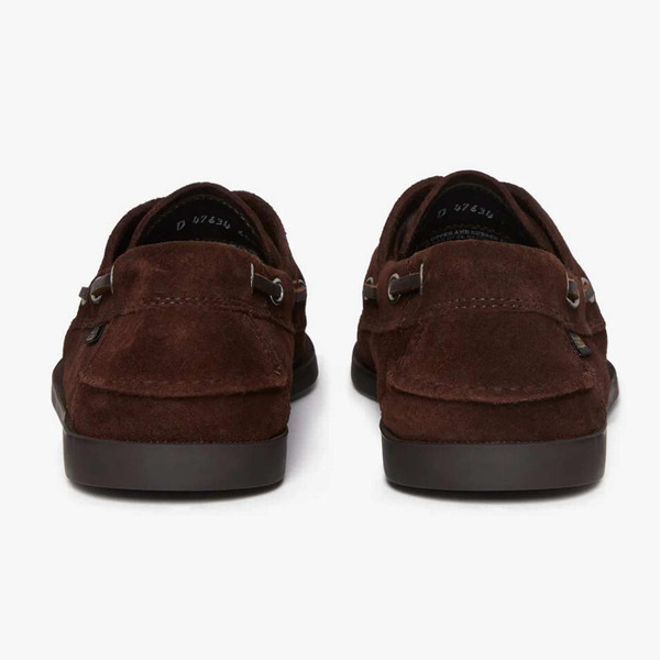 GH Bass Jetty II Men's Retro 2 Eye Suede Boat Shoes in Chocolate Back View