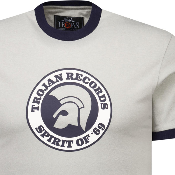 Trojan Records Clothing Mens Retro Spirit of ’69 Logo T-Shirt in Grey