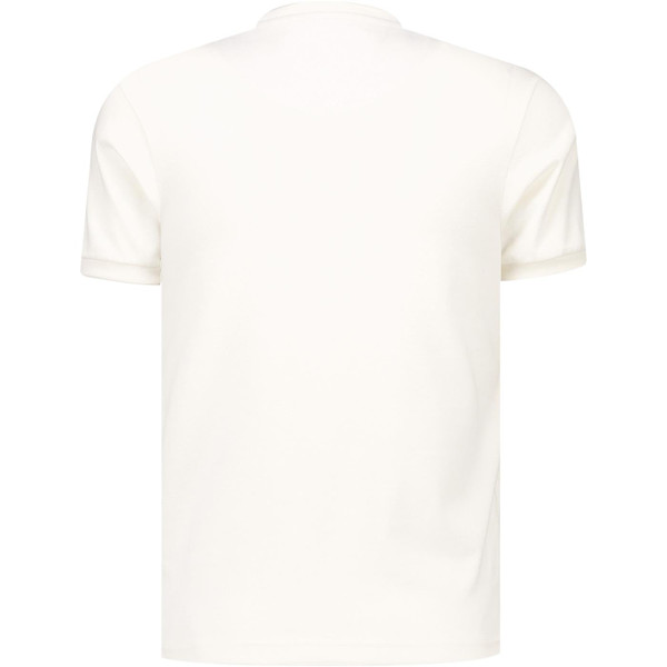 Trojan Records Clothing Mens Applique Jacquard Helmet Logo T-Shirt in Ecru