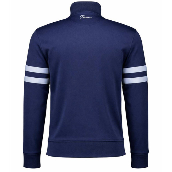 Ellesse Roma Men's Retro 1980s Funnel Neck Track jacket in Navy and Sky - Back View