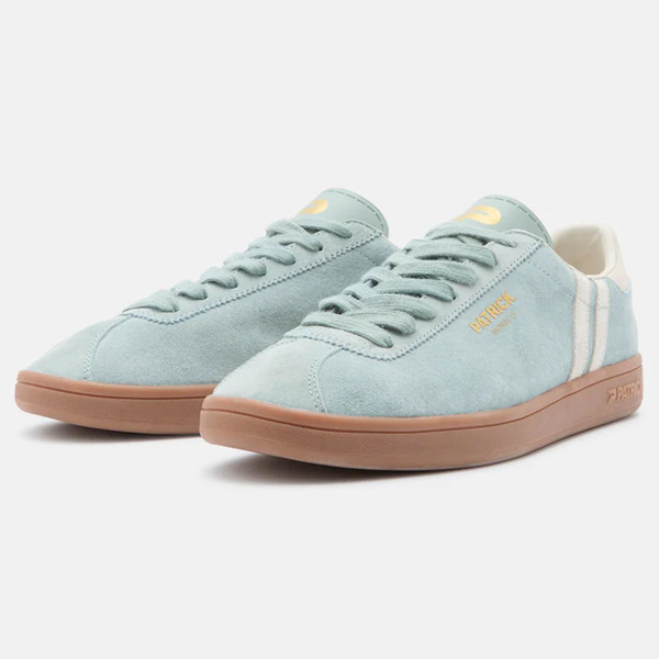 Pair of Patrick Monaco Cupsole Suede Retro Trainers in Green/Sand K9J00060