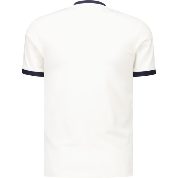 Trojan Records Clothing Mens Mod Target Logo Retro Ringer Neck T-Shirt in Ecru