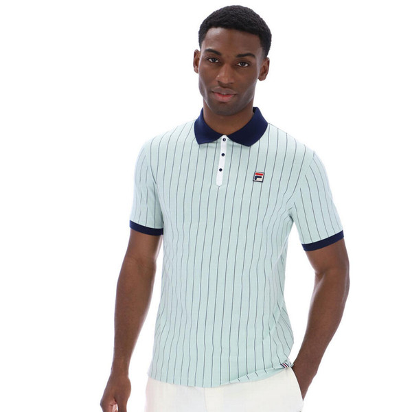 Fila Vintage Mens Retro 80s BB1 Tennis Polo in Surf Spray Green