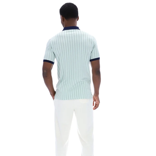 Back of Fila Vintage Mens Retro 80s BB1 Tennis Polo in Surf Spray Green