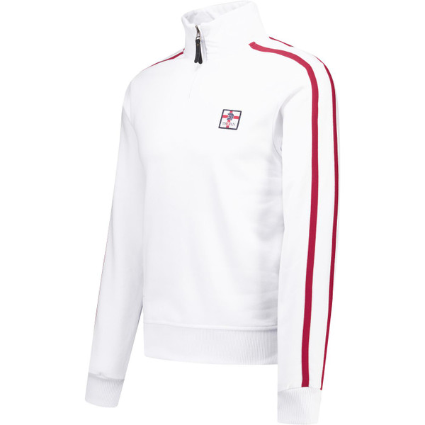 Trojan Record Clothing Mens Quarter Zip St George Sweatshirt in White