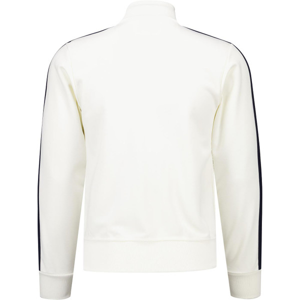 Torjan Records Clothing Mens Twin-Stripe Contrast Zip Track Top in Ecru