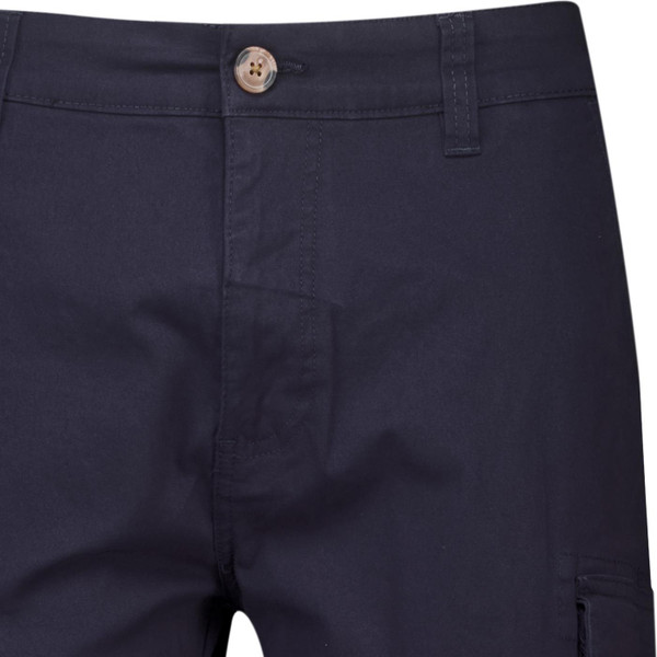 Trojan Records Clothing Men's Retro Plain Twill Cargo Shorts in Navy