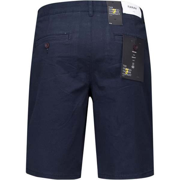 Farah Vintage Mens Hawk Retro 50s Twill Chino Zip Fly Shorts in Navy