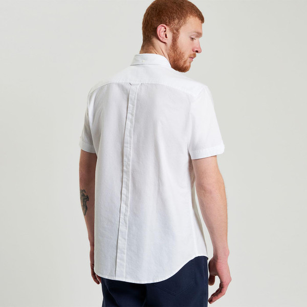 Ben Sherman Mod Button Down S/S Oxford Shirt in White 1012489 010 Model Photo Back