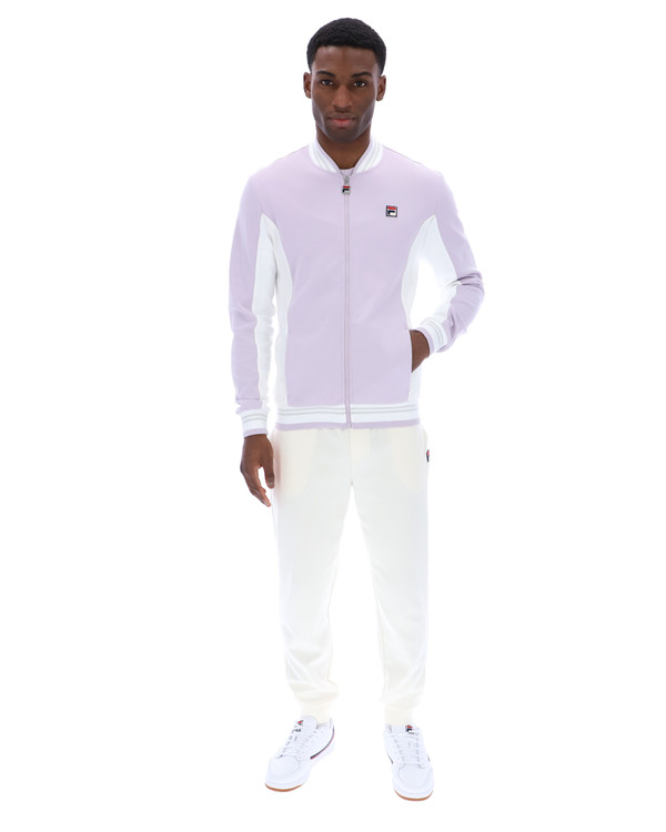 Man wearing Fila Vintage Giulio Men’s Track Pants in Gardenia White