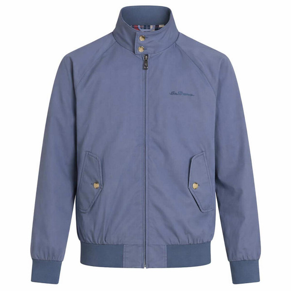 Ben Sherman Men's Mod Signature Harrington Jacket with Retro Check Lining in Indigo - Main View