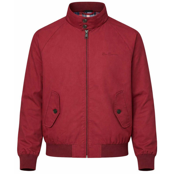 Ben Sherman Men's Mod Signature Harrington jacket in Cherry Main View